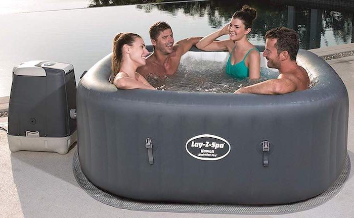 Bestway Lay-Z-Spa Hawaii HydroJet Pro: Aufblasbarer Whirlpool in Grau