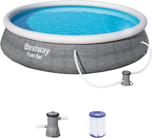 Bestway-Pool-in-Rattanoptik-mit-Filteranlage