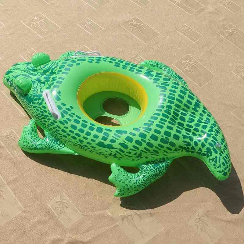 Aufblasbarer Krokodil-Luftmatratze Wasserliege Luftbett Badeinsel Pool Moto ABAV 